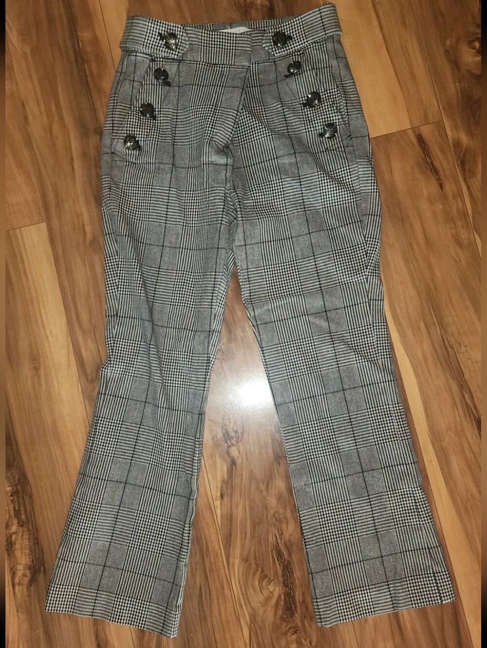 LOFT Black and White Houndstooth Pants